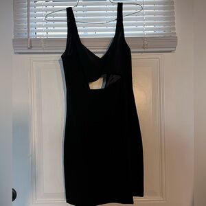 Elegant Black Cut-Out Dress